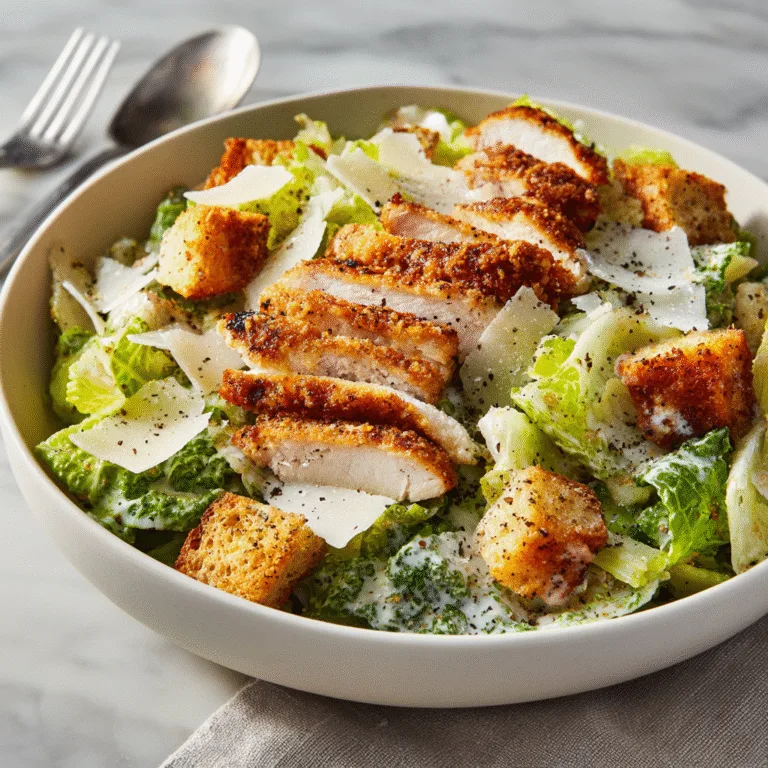 Crispy Chicken Caesar Salad – Crunchy, Creamy & Completely Addictive