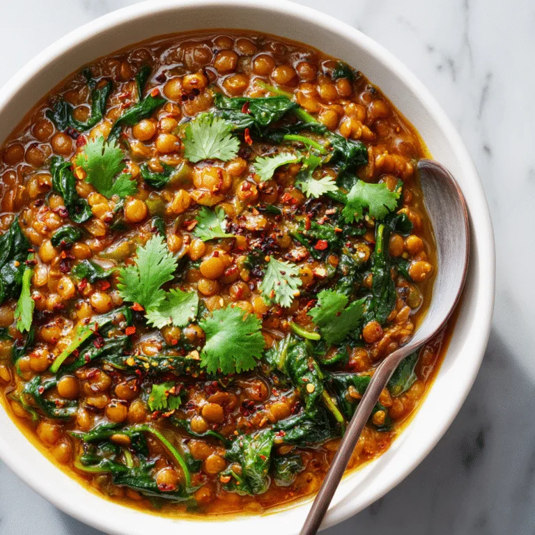 Spicy Lentils and Spinach – A Healthy, Comforting Vegetarian Meal