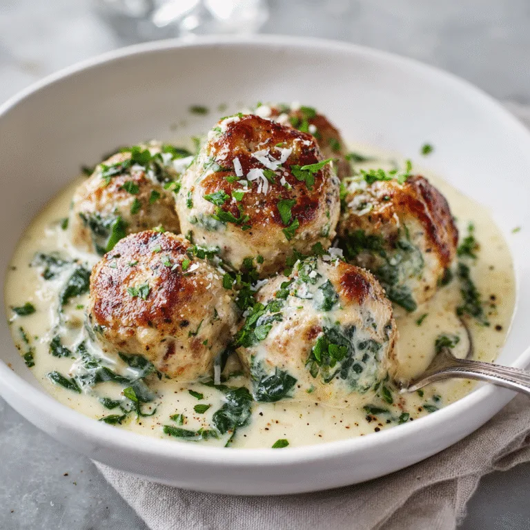 Chicken Florentine Meatballs – Creamy, Tender, and Packed with Flavor