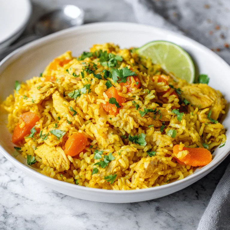 One Pan Thai-Inspired Yellow Curry Chicken & Rice – A Cozy, Flavor-Packed Weeknight Meal