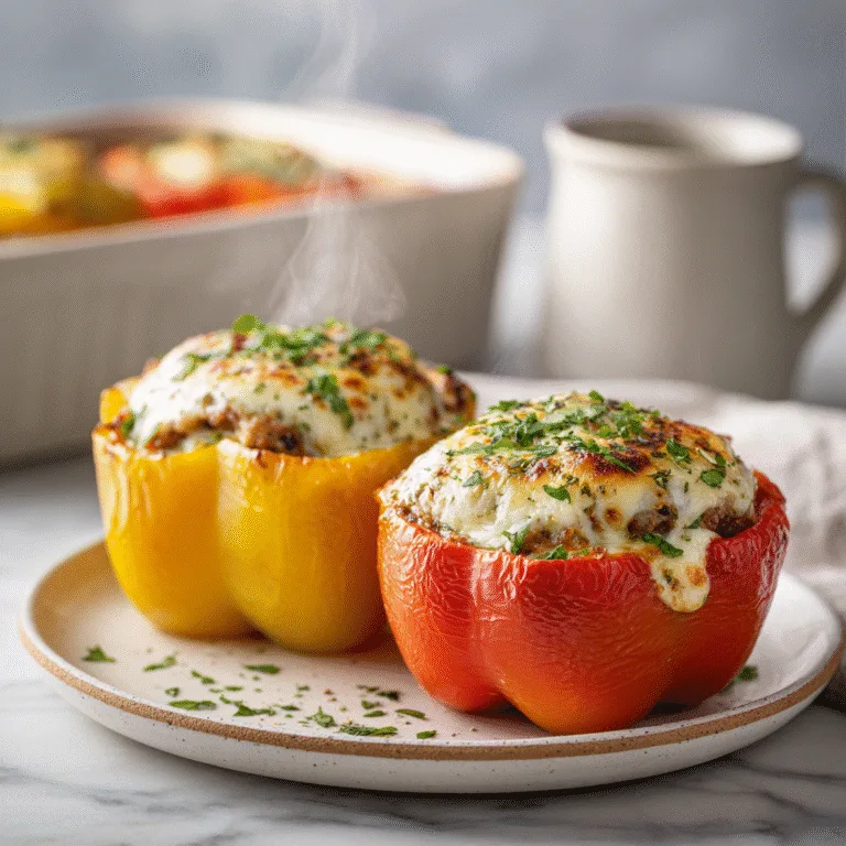 Easy Vegetarian Stuffed Bell Peppers with Rice