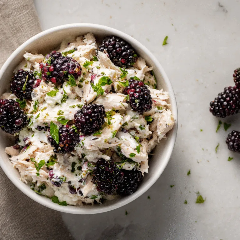 Blackberry Cottage Cheese Chicken Salad (Fresh, Creamy & High-Protein Delight)