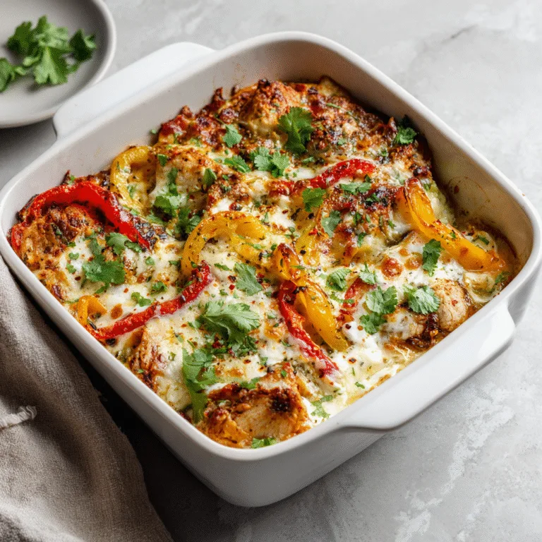 Chicken Fajita Cottage Cheese Bake (High-Protein Comfort Dinner)