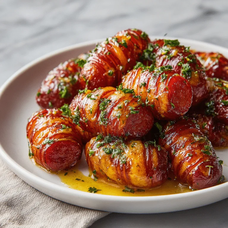 Irresistible Mustard Hasselback Kielbasa Bites