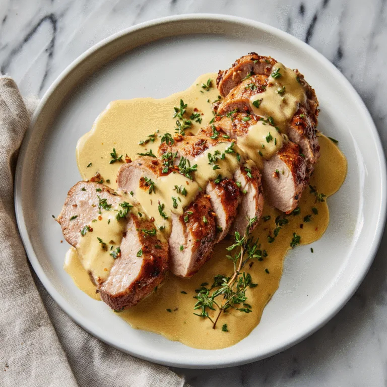 Pork Tenderloin with Dijon Mustard Cream Sauce – Elegant, Creamy & Easy!