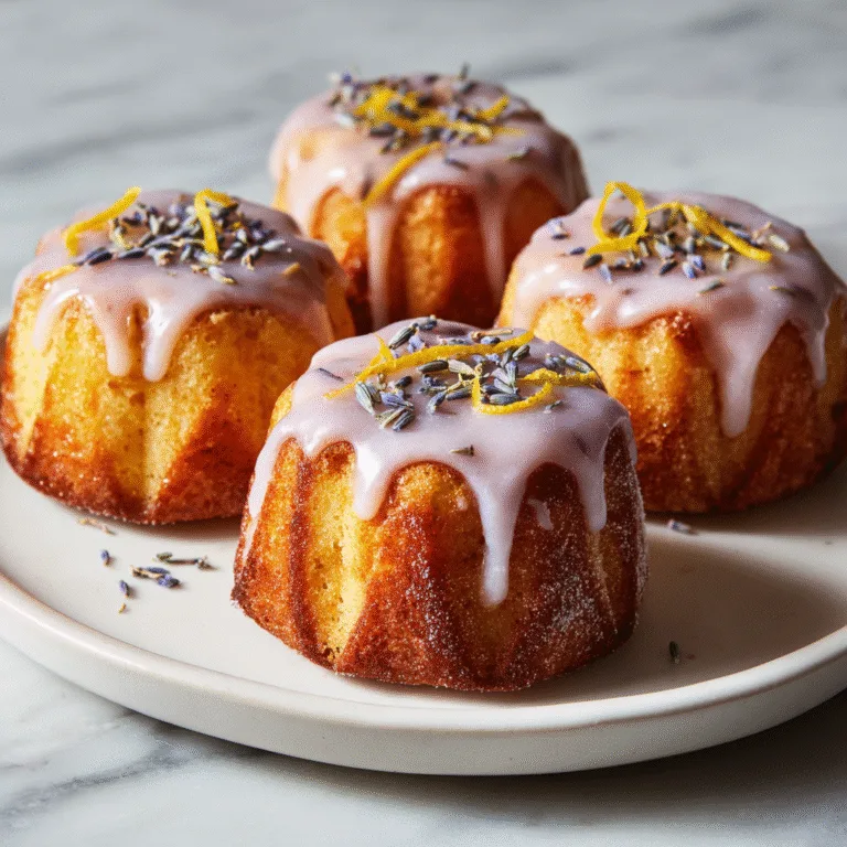 Mini Lemon Cakes with Lavender Glaze – Elegant, Delicate & Irresistible!
