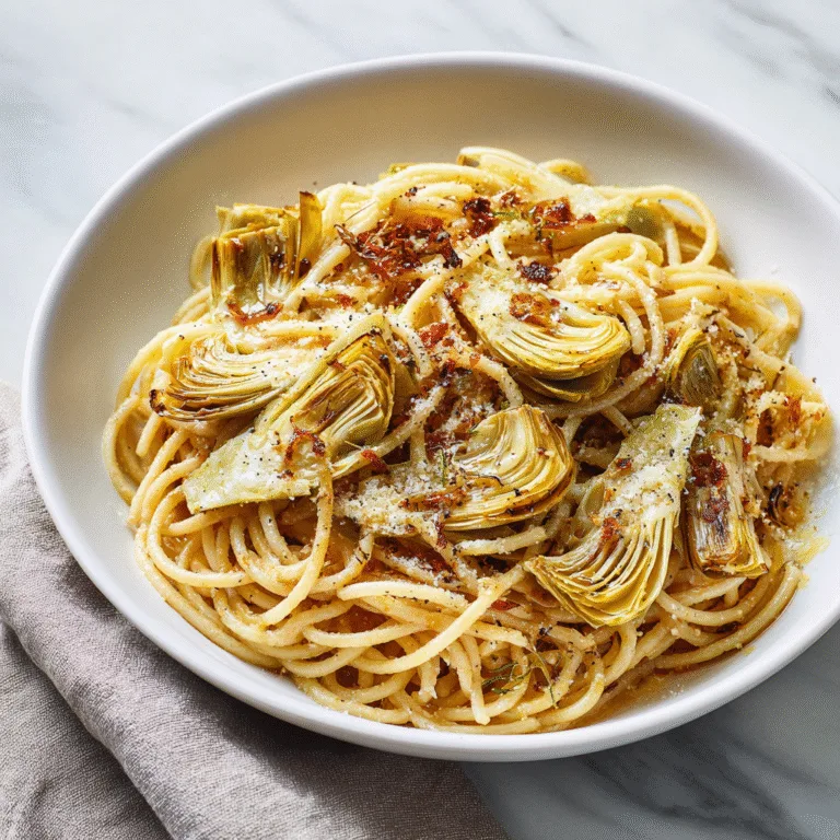 Lemon Brown Butter Pasta with Roasted Artichokes & Fennel