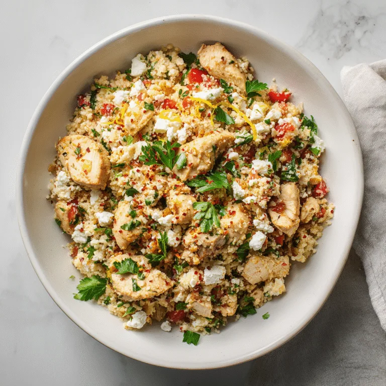 Mediterranean Cauliflower Rice with Chicken (Easy, Healthy One-Pan Dinner)