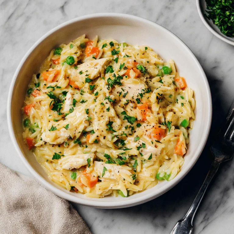 Chicken Pot Pie Orzo (Easy One-Pot Comfort Dinner)