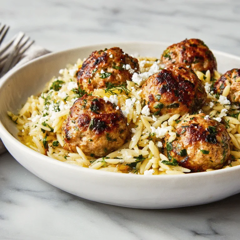 Lemony Mediterranean Meatballs with Orzo (Bright, Fresh & Comforting)