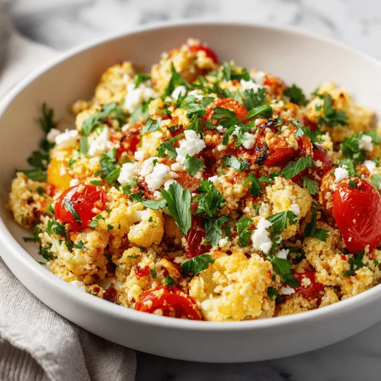 Easy Mediterranean Cauliflower Rice Skillet (Healthy One-Pan Meal)
