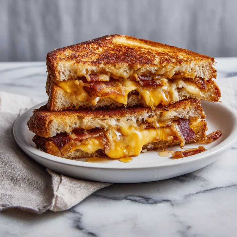 Hot Honey Apple Cheddar Beef Bacon Grilled Cheese (Sweet, Savory & Gourmet)
