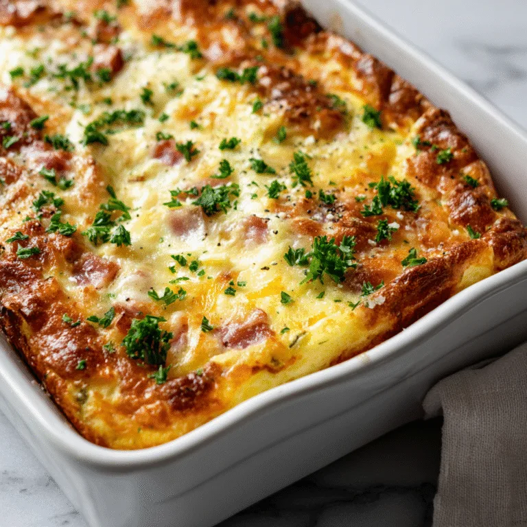 Ham & Cheese Breakfast Casserole – Easy, Protein-Packed & Keto-Friendly