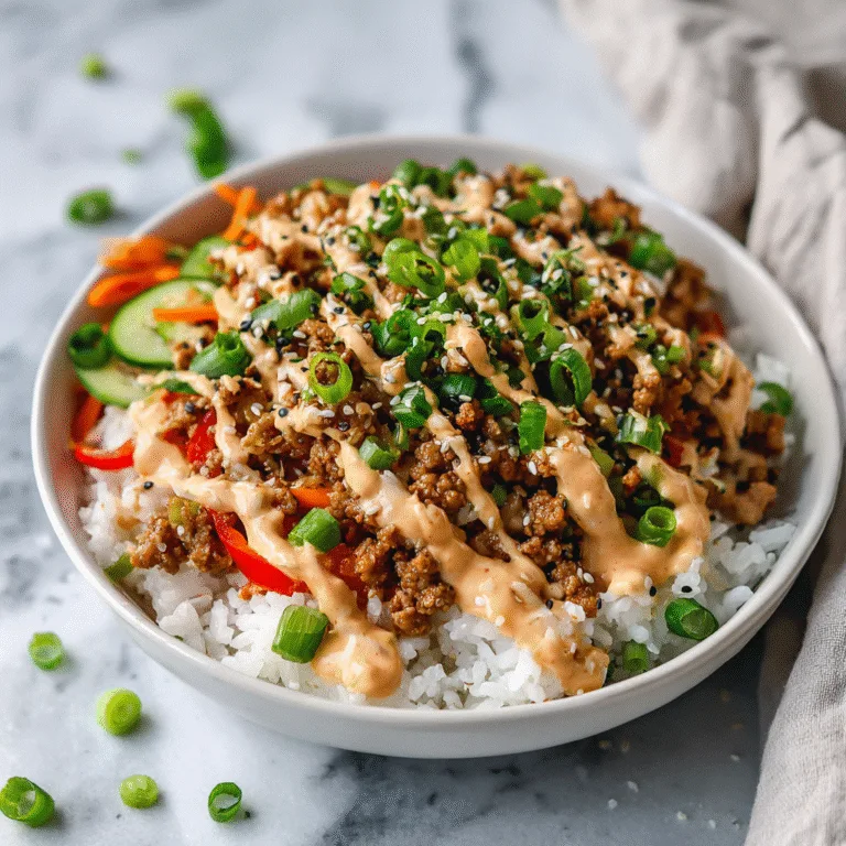 Ground Turkey Rice Bowls with Bang Bang Sauce (Quick & Flavor-Packed!)