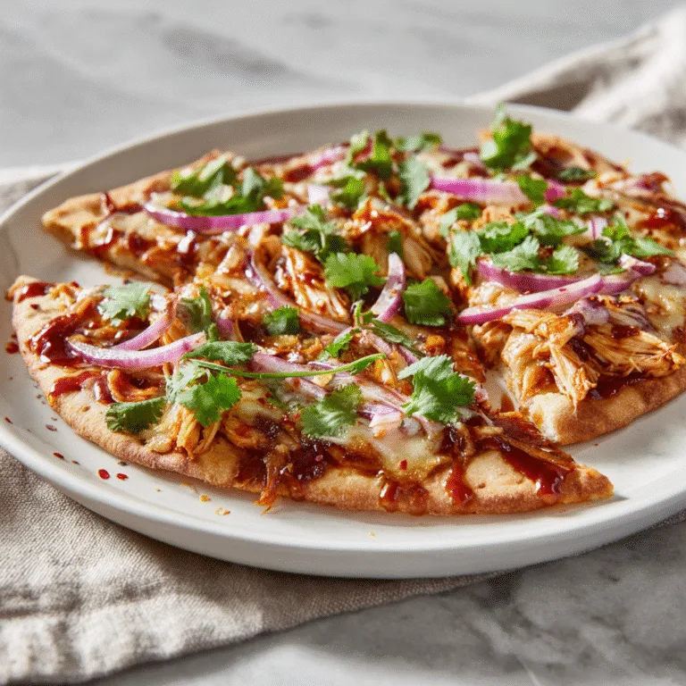 Easy BBQ Chicken Flatbread (Quick, Cheesy & Flavor-Packed Dinner)