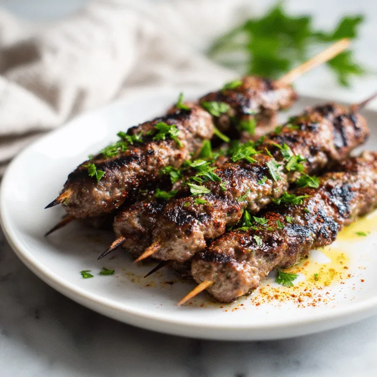 Authentic Lebanese Beef Kafta (Juicy & Flavorful Middle Eastern Grilled Kebabs)