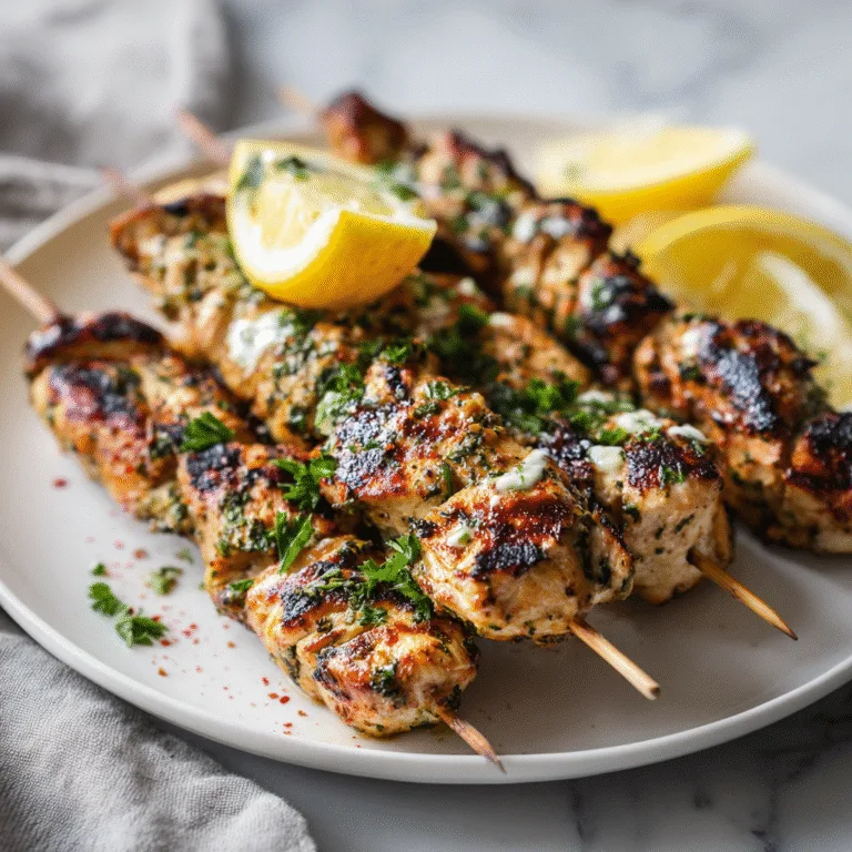 Authentic Shish Tawook (Lebanese Grilled Chicken Skewers)
