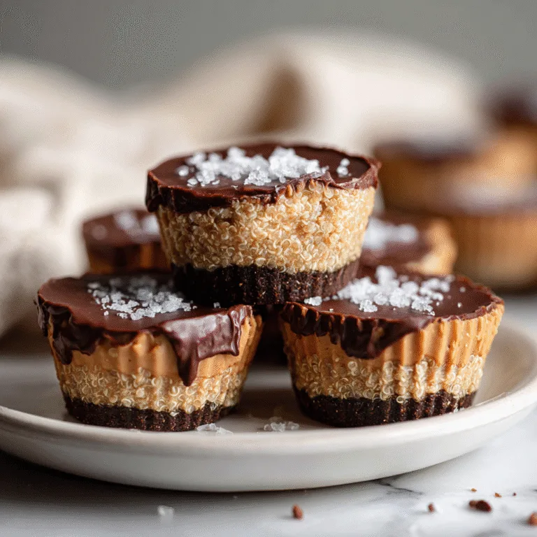 Quinoa Crunch Peanut Butter Cups (Healthy No-Bake Treat)