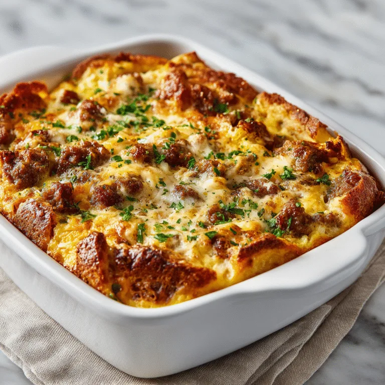 Sausage Egg and Cheese Breakfast Casserole (Easy Make-Ahead Breakfast)