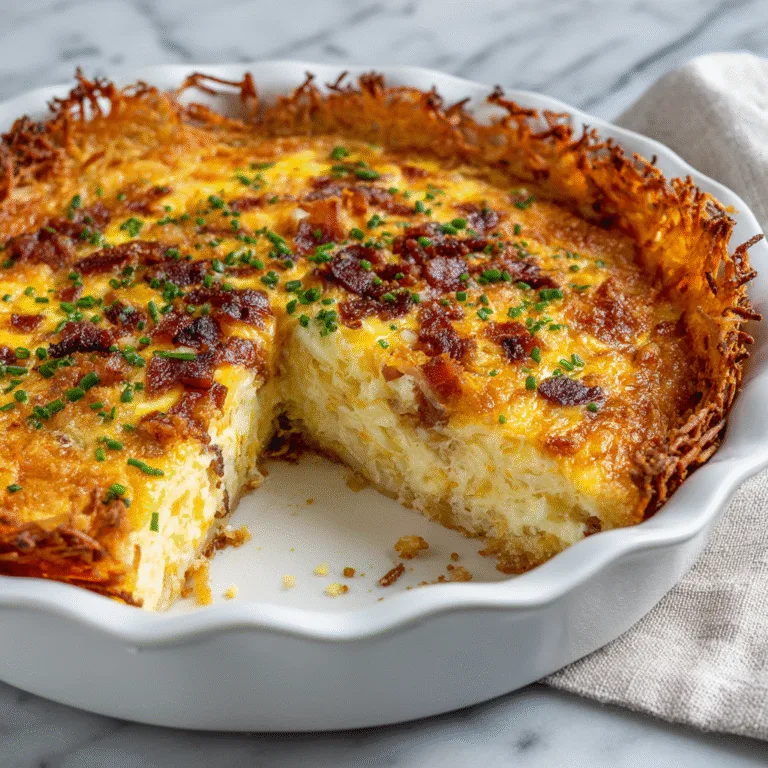 Hash Brown Crust Bacon and Cheddar Quiche (Crispy, Cheesy & Perfect for Brunch)