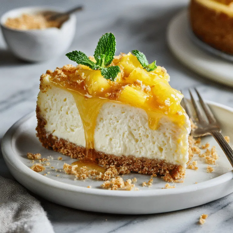 Pineapple Heaven Cheesecake (Creamy, Tropical & Irresistible)