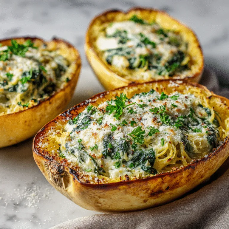 Spinach & Artichoke Stuffed Spaghetti Squash
