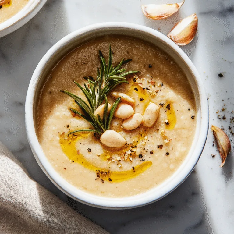 Rosemary & Roasted Garlic White Bean Soup: A Cozy, Creamy Comfort Bowl