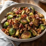 Balsamic Glazed Brussels Sprouts with Bacon and Walnuts