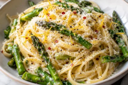 Bright Lemon Ricotta Pasta with Asparagus and Parmesan
