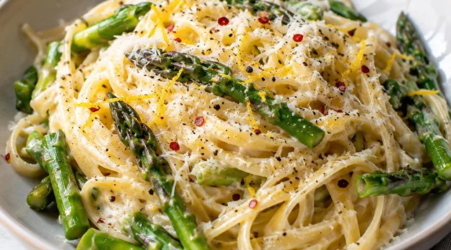 Bright Lemon Ricotta Pasta with Asparagus and Parmesan