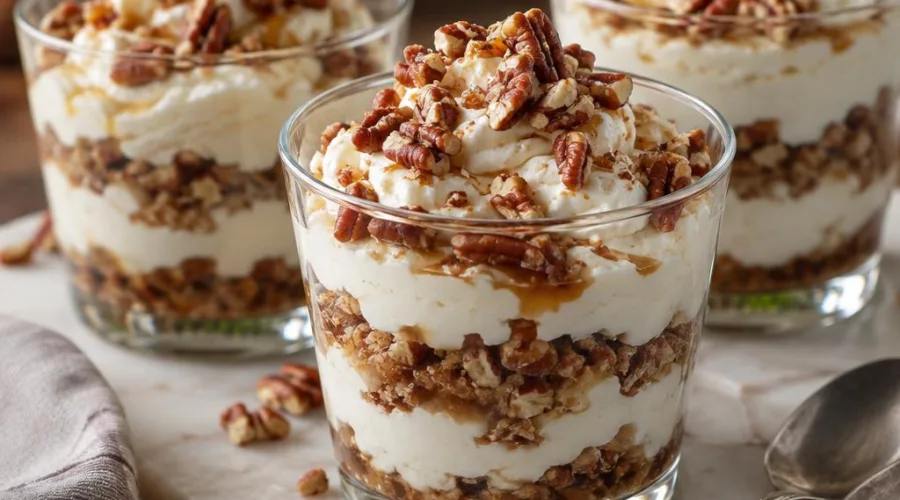 No-Bake Brown Butter Pecan Cheesecake Parfaits