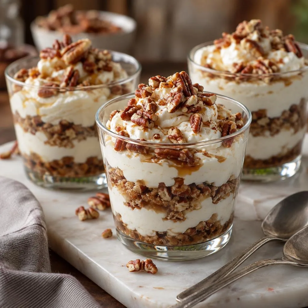 No-Bake Brown Butter Pecan Cheesecake Parfaits