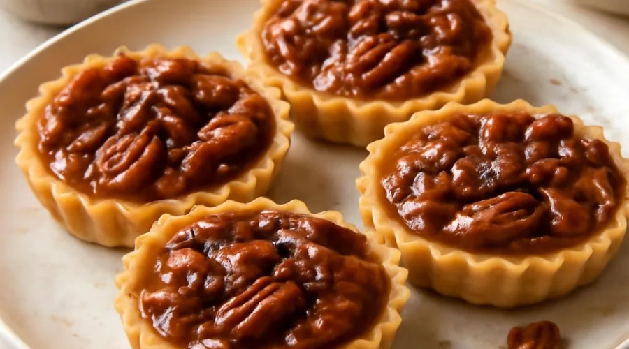 Salted Caramel Pecan Tartlets with Sea Salt Flakes